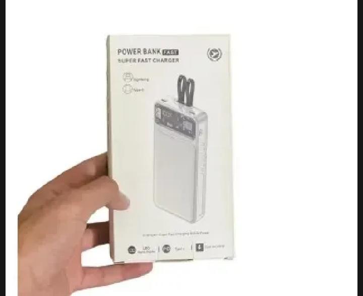 66W 20000mAh power bank with built-in cables